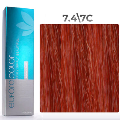 7.4\7C - Medium Copper Blonde - Low Ammonia - 100ml