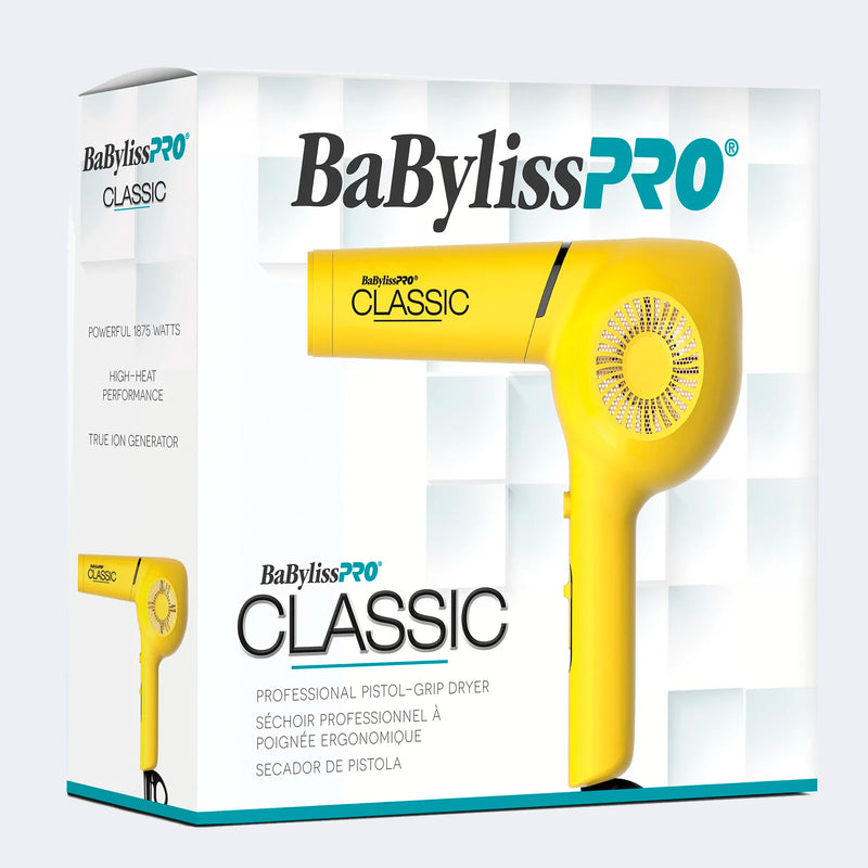 BaBylissPRO Classic Pistol-Grip Hairdryer (Yellow)