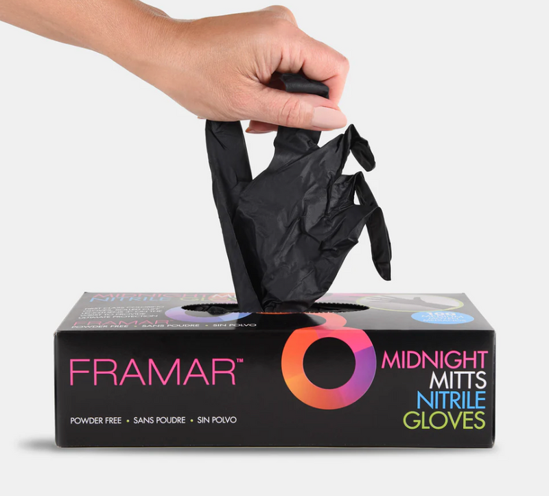 Framar Midnight Mitts Nitrile Gloves - Powder Free - 100pcs