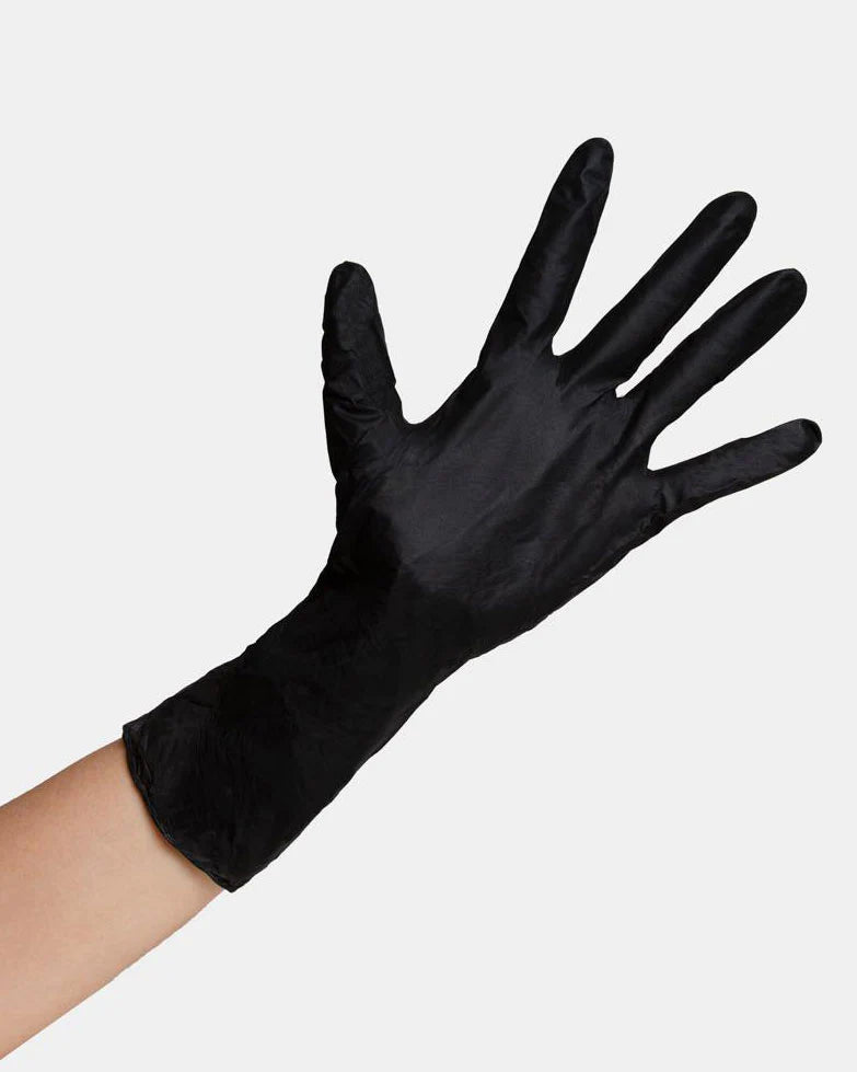 Reuseable Black Latex Gloves - 10pcs