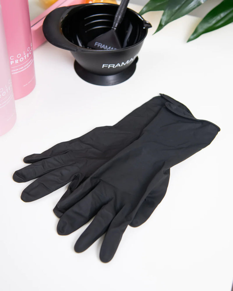 Reuseable Black Latex Gloves - 10pcs