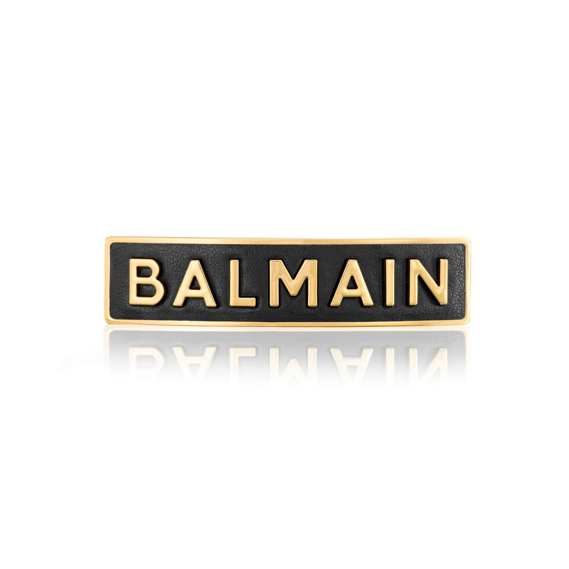BALMAIN SIGNATURE GOLD PLATED  MEDIUM BARRETTE LOGO