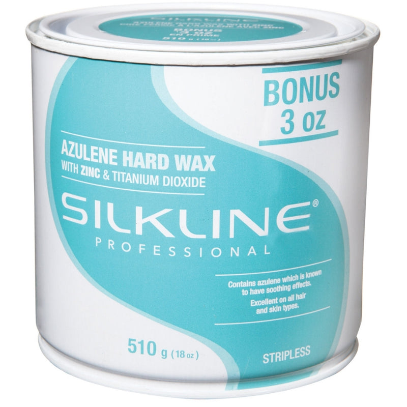Silkline Hard Wax -18oz SL18AZUHRDC- Azulene w/Zinc Oxide & Titanium Dioxide