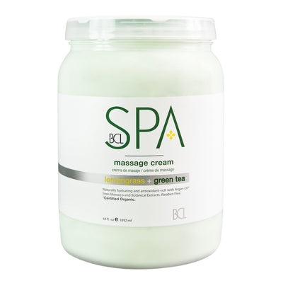 BCL SPA Massage Cream - 1892ml/64oz SPA50006 - Lemongrass & Green Tea